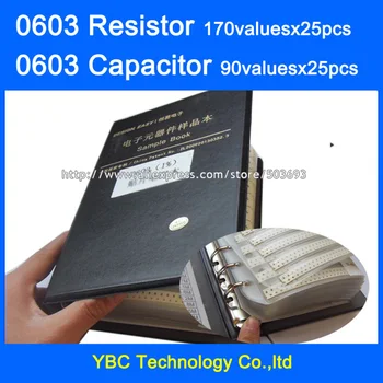 0603 SMD Resistor 0R~10M 1% 170valuesx25pcs=4250pcs + Capacitor 90valuesX25pcs=2250pcs 0.5pF~2.2uF Sample Book
0603 SMD Resistor 0R~10M 1% 170valuesx25pcs=4250pcs + Capacitor 90valuesX25pcs=2250pcs 0.5pF~2.2uF Sample Book