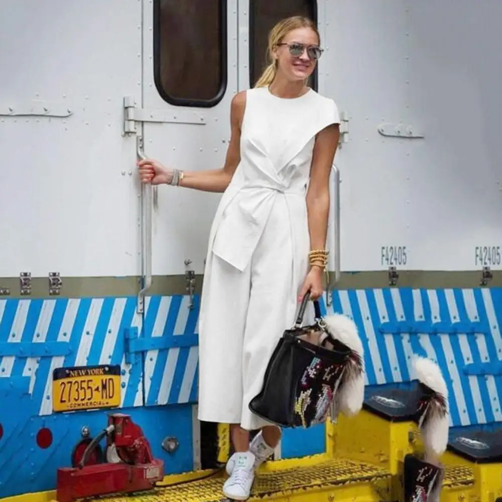 Sexy Summer Professional jumpsuit elegant Lace Up Solid Color Loose Cotton Casual Sleeveles Rompers womens Jumpsuits LS*D
Sexy Summer Professional jumpsuit elegant Lace Up Solid Color Loose Cotton Casual Sleeveles Rompers womens Jumpsuits LS*D