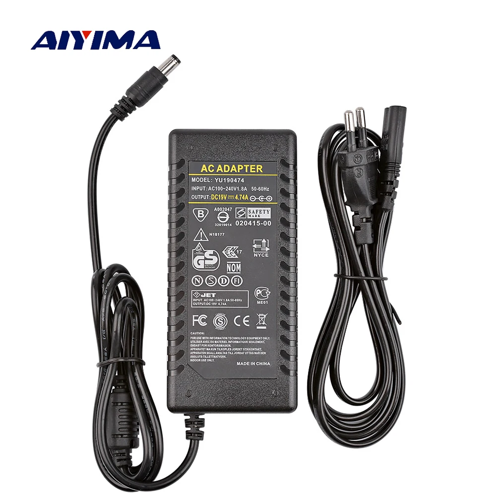 

19V Amplifier Power Adapter AC100-240V To DC19V 4.74A DC Power Supply For TPA3116 TPA3116D2 TDA7498E Amplifier EU Plug