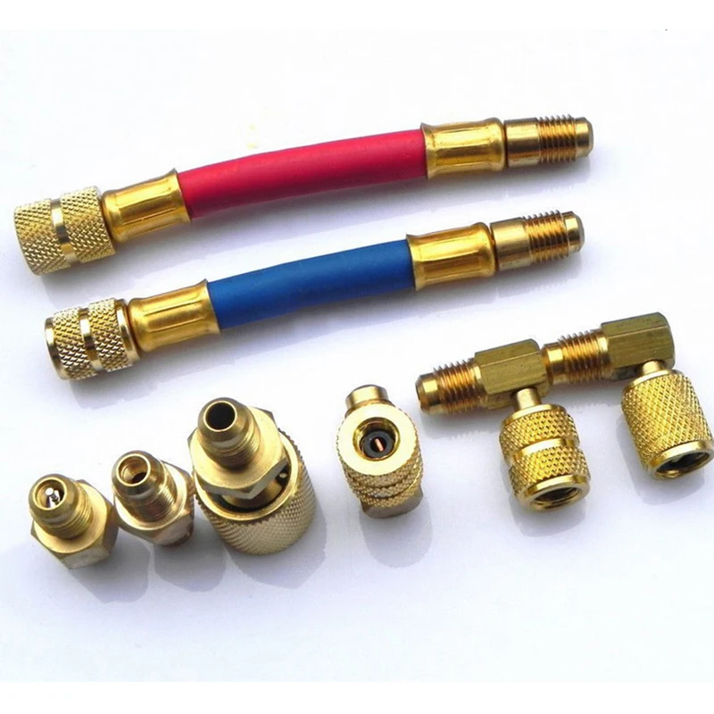 R134a R12 A/C Air Conditioning Manifold Converting Brass Adapter Refrigerant Fittings Connector Adapter Hose Set
R134a R12 A/C Air Conditioning Manifold Converting Brass Adapter Refrigerant Fittings Connector Adapter Hose Set