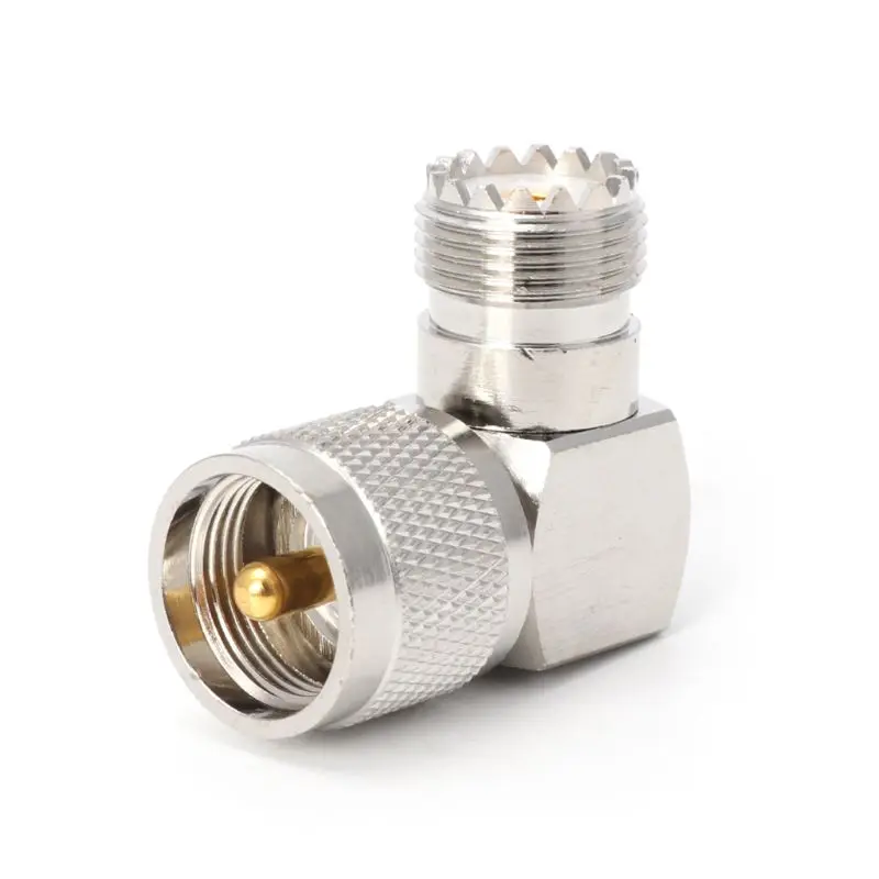 UHF PL259 Male Plug To SO239 Female Jack Right Angle 90 Degree RF Adapter Connector
UHF PL259 Male Plug To SO239 Female Jack Right Angle 90 Degree RF Adapter Connector