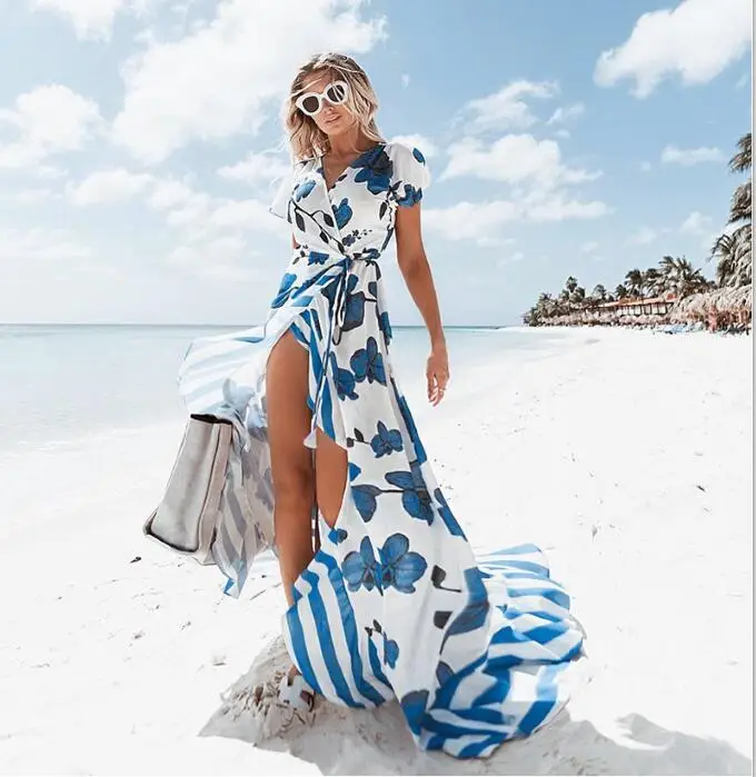 Vintage Women Summer Dress Boho Sexy V Neck Floral Print Long Party Dress Sundress Long Maxi Dress vestidos femininos
Vintage Women Summer Dress Boho Sexy V Neck Floral Print Long Party Dress Sundress Long Maxi Dress vestidos femininos
