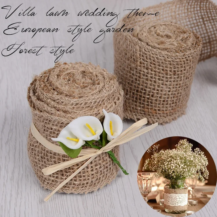 300*5cm Jute burlap roll for Rustic Wedding Party table/bottle/chair/ candle decoration Home birthday decoration
300*5cm Jute burlap roll for Rustic Wedding Party table/bottle/chair/ candle decoration Home birthday decoration
