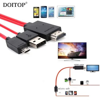 DOITOP Micro USB to HDMI 1080P HDTV Adapter Audio Video Cable for Samsung S5 SM-G900/S4 i9500/S3 i9300/Note3 N9005/note2 Android