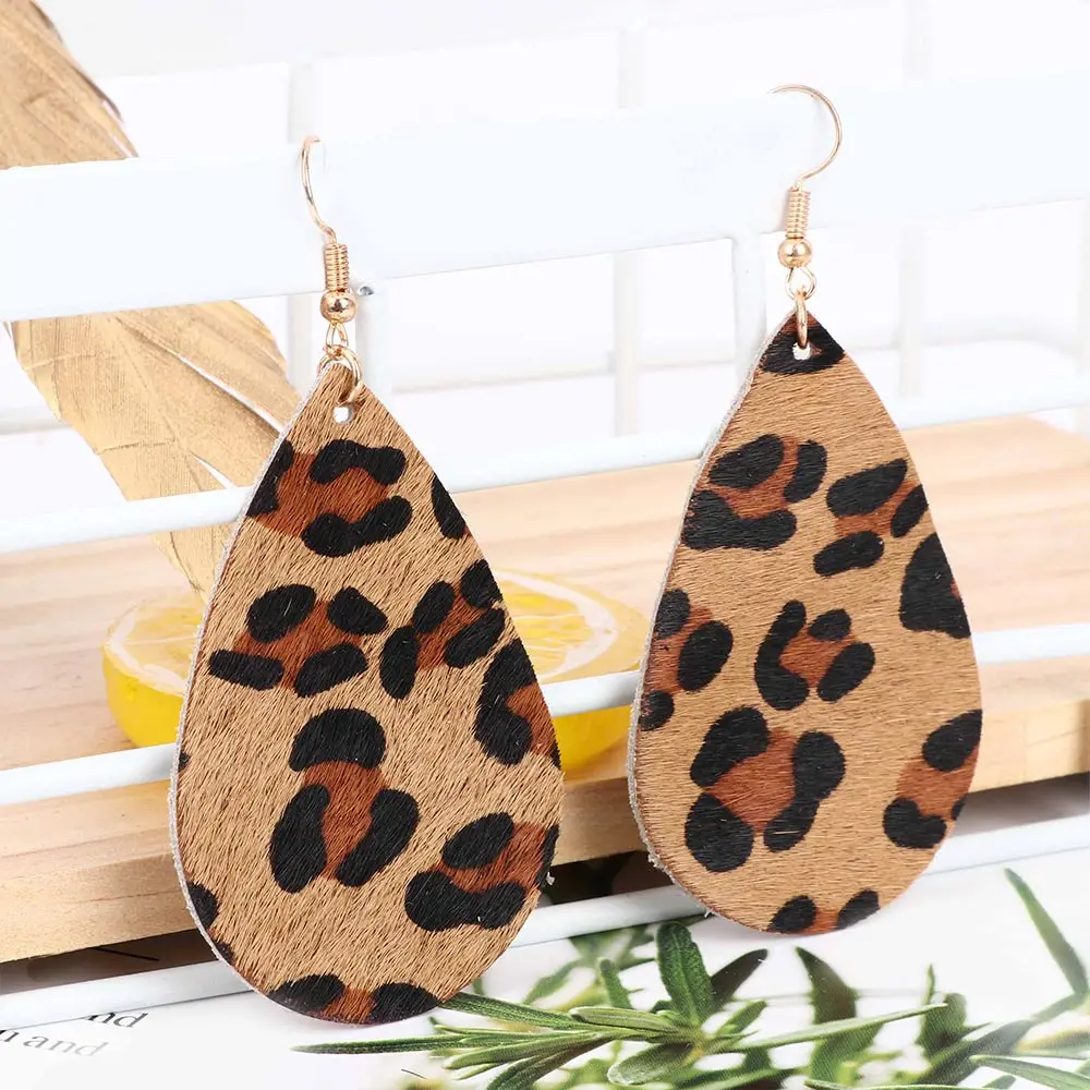Classic Leather Earrings Leopard Statement Earrings PU Leather Teardrop Earrings Jewelry Fashion Big Earrings Wholesale
Classic Leather Earrings Leopard Statement Earrings PU Leather Teardrop Earrings Jewelry Fashion Big Earrings Wholesale