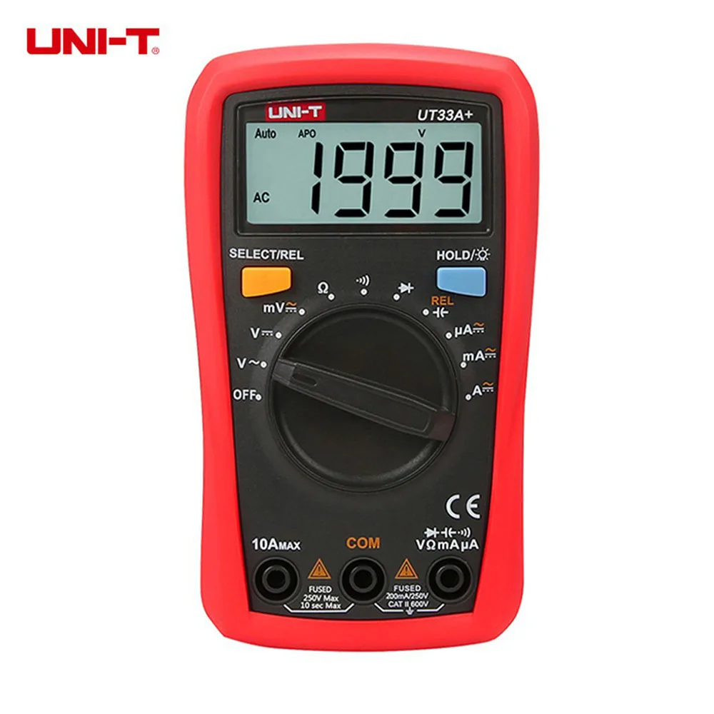 UNI-T UT33A/B/C/D+ Digital Multimeter Auto Range Palm Size AC DC Voltmeter Ammeter Resistance Capatitance Tester
UNI-T UT33A/B/C/D+ Digital Multimeter Auto Range Palm Size AC DC Voltmeter Ammeter Resistance Capatitance Tester