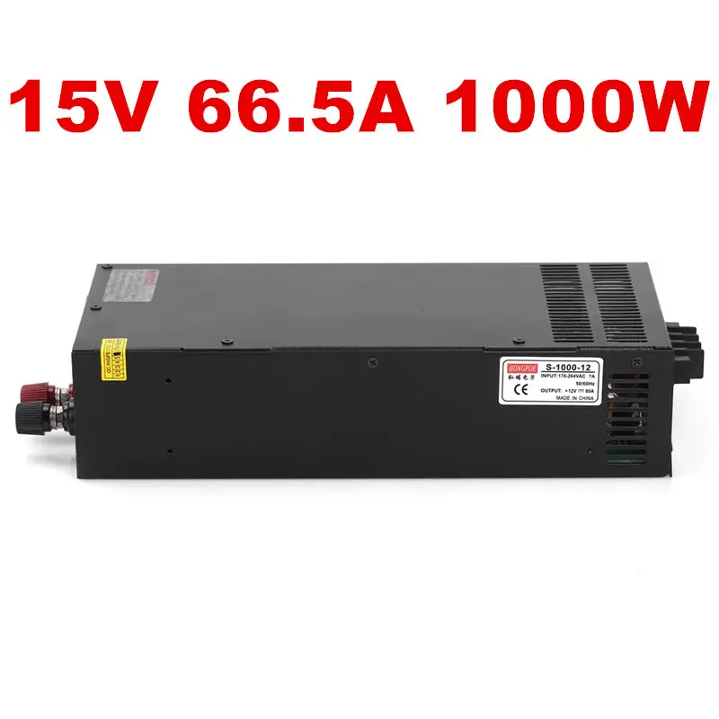 1PCS 1000W 15V Power Supply 15V Driver for LED Strip AC-DC 15V Power S-1000-15 110/220V
1PCS 1000W 15V Power Supply 15V Driver for LED Strip AC-DC 15V Power S-1000-15 110/220V