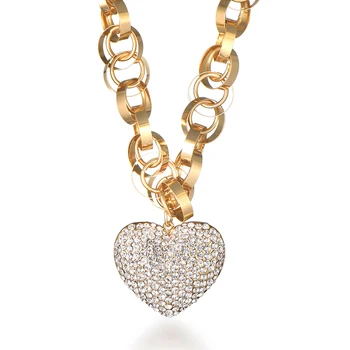 Luxury Big Crystal Heart Pendant Necklace Women Statement Punk Gold Statement Long Necklace Fashion Jewelry 2019 Accessory Gift
Luxury Big Crystal Heart Pendant Necklace Women Statement Punk Gold Statement Long Necklace Fashion Jewelry 2019 Accessory Gift