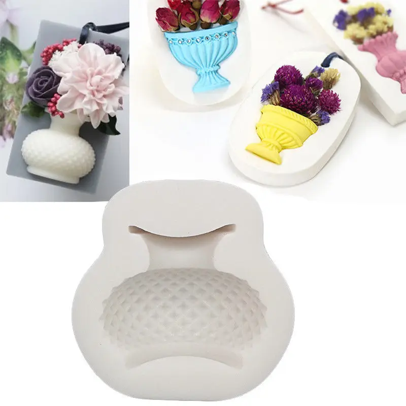 New 3D Silicone Vase Chocolate Soap Sugar Craft Mould Fondant Cake Mold Decor Tools | Дом и сад