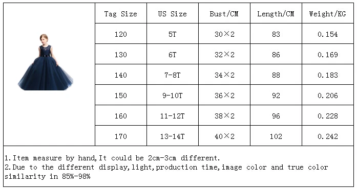 Us Girls Dress Size Chart