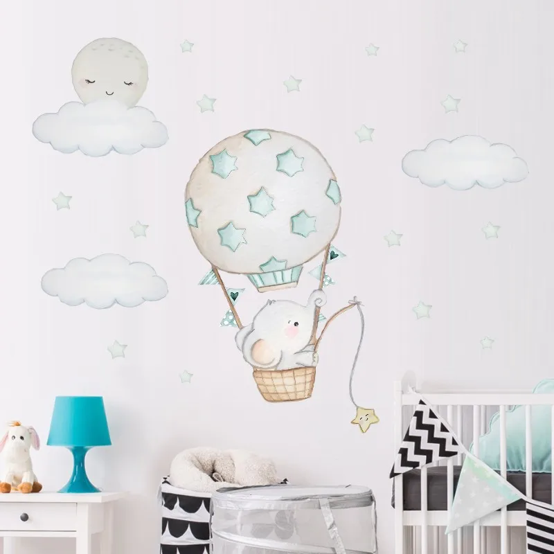 DIY Animal Wall Sticker Nordic Style Poster Boy Girl Kids Rooms Decor Aesthetic Childern Bed Room Decoration Wallstickers Mural | Дом и сад