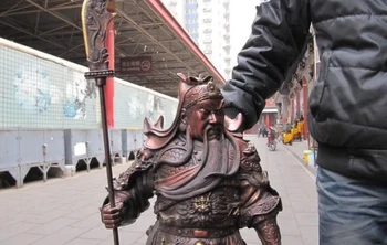 27"Chinese temple Pure Red Bronze famous Nine Dragon Guan Gong warrior statuary
27"Chinese temple Pure Red Bronze famous Nine Dragon Guan Gong warrior statuary