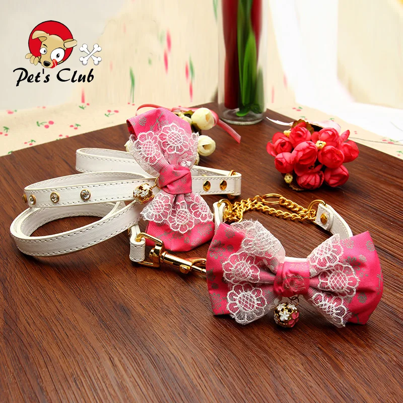 Lace Bow Dogs Collar Chain Leash 2Pieces Suit Luxury Pets Walking Lead Leashes With Big Bow S M
Lace Bow Dogs Collar Chain Leash 2Pieces Suit Luxury Pets Walking Lead Leashes With Big Bow S M
