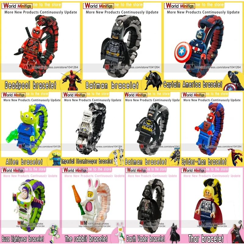 Single Bracelet Alien Batman Imperial Captain America Spider Man Deadpool Building Blocks Children Toy Gift
Single Bracelet Alien Batman Imperial Captain America Spider Man Deadpool Building Blocks Children Toy Gift