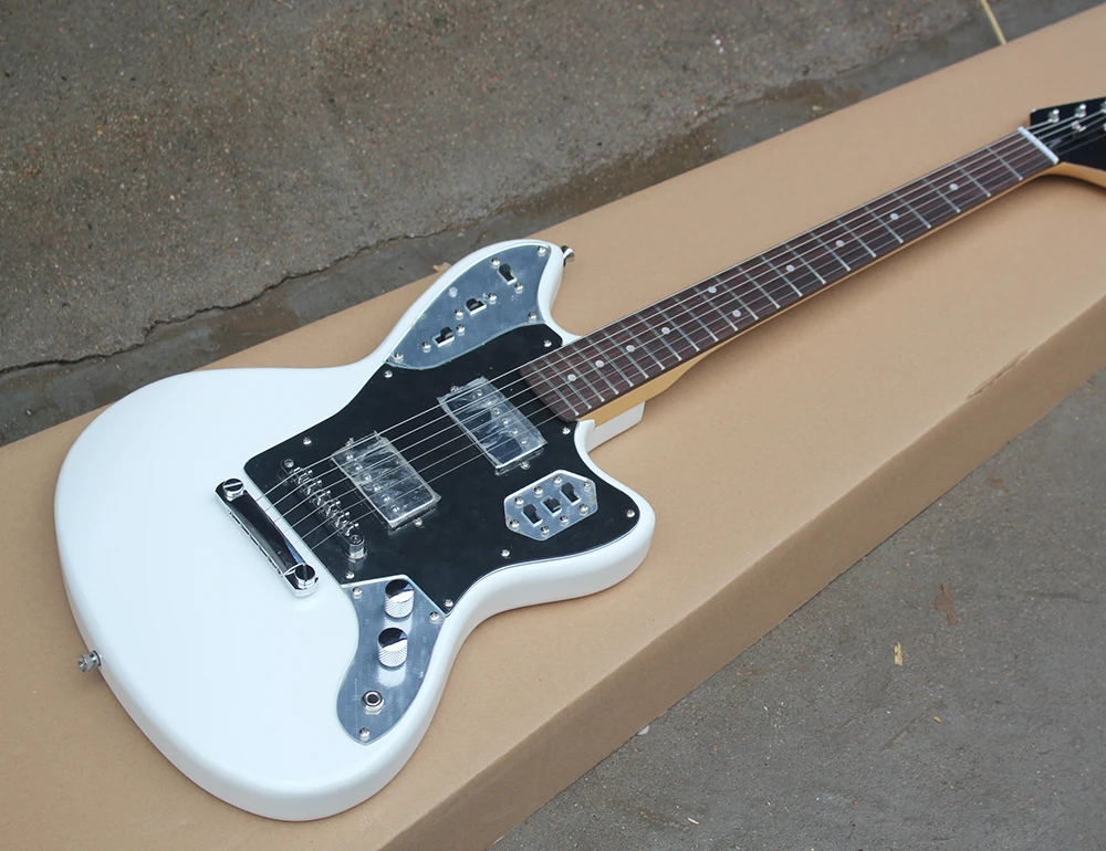Factory White Electric Guitar with HH Pickups,Black Pickguard,Chrome Hardware,Rosewood Fretboard,Can be Customized
Factory White Electric Guitar with HH Pickups,Black Pickguard,Chrome Hardware,Rosewood Fretboard,Can be Customized