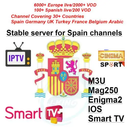La mejor suscripción a IPTV de 1 año de IPTV España M3U en vivo para Enigma2 Android Box M3U Smart TV
La mejor suscripción a IPTV de 1 año de IPTV España M3U en vivo para Enigma2 Android Box M3U Smart TV