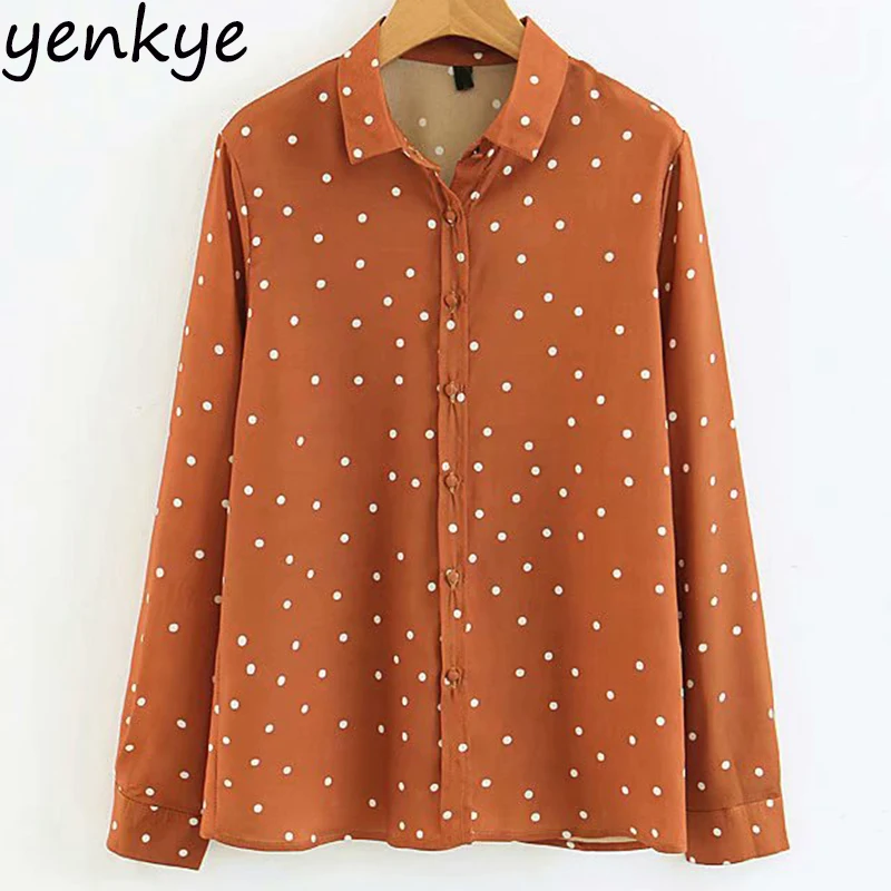 Women Vintage Polka Dot Blouse Shirt Female Turn-down Collar Long Sleeve Casual Office Ladies Shirts Chemise Femme SDP9025
Women Vintage Polka Dot Blouse Shirt Female Turn-down Collar Long Sleeve Casual Office Ladies Shirts Chemise Femme SDP9025