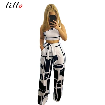 Women's Sexy Shoulder Wide Leg Pants Two-piece Black and White Striped Vest Shoulder Shoulder Wide Belt Fashion Short Tops Set
Women's Sexy Shoulder Wide Leg Pants Two-piece Black and White Striped Vest Shoulder Shoulder Wide Belt Fashion Short Tops Set