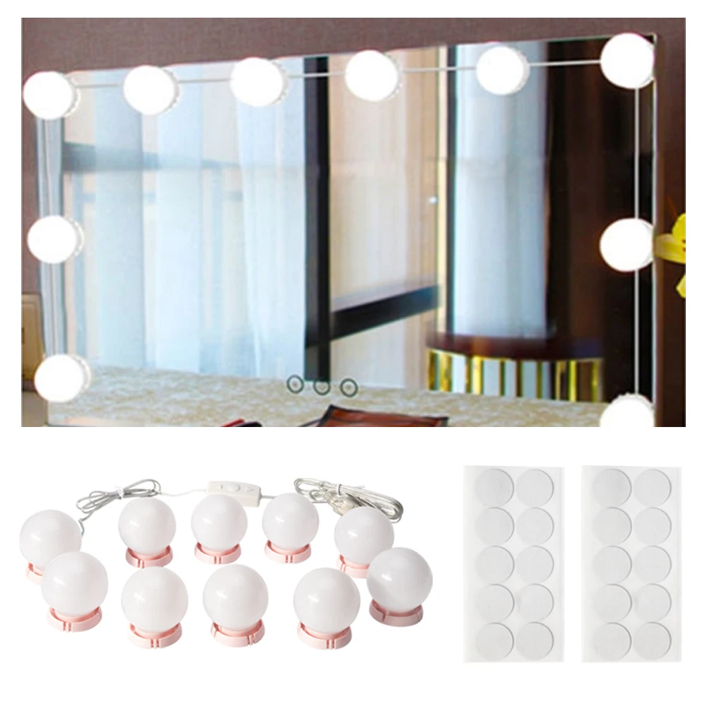 Makeup Mirror Vanity LED Light Bulbs Kit USB Charging Port Cosmetic Lighted Bulb Adjustable Make up Mirrors Brightness lights
Makeup Mirror Vanity LED Light Bulbs Kit USB Charging Port Cosmetic Lighted Bulb Adjustable Make up Mirrors Brightness lights