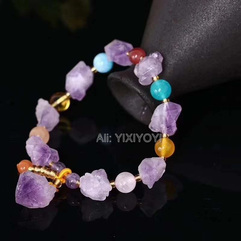 Beautiful Natural Purple Crystal Quartz Beads Multicolor Gem Stone Lucky Elastic Bracelet Fine Charm Bracelets Jewelry for woman
Beautiful Natural Purple Crystal Quartz Beads Multicolor Gem Stone Lucky Elastic Bracelet Fine Charm Bracelets Jewelry for woman