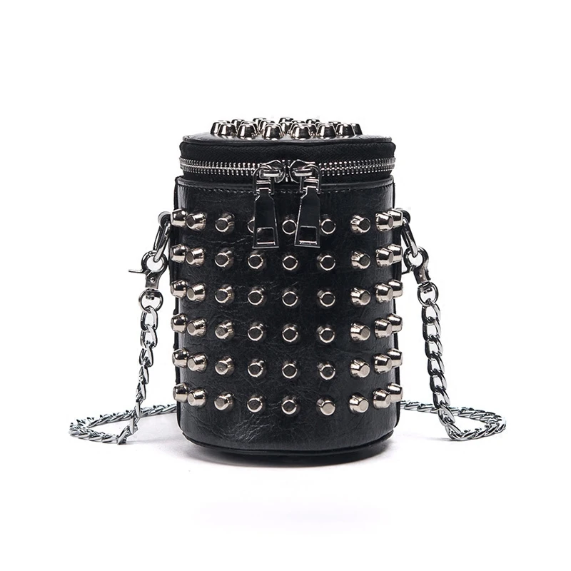 Retro European style Fashion Handbags 2018 High-quality PU Leather Women bag Punk Rivet Bucket Shoulder bag Chain Messenger bag
Retro European style Fashion Handbags 2018 High-quality PU Leather Women bag Punk Rivet Bucket Shoulder bag Chain Messenger bag