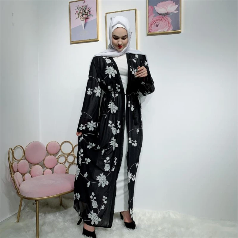 2019 Open front floral Long kimono abaya for muslim women arab turkey dubai black abaya cardigan islamic ladies maxi abaya
2019 Open front floral Long kimono abaya for muslim women arab turkey dubai black abaya cardigan islamic ladies maxi abaya