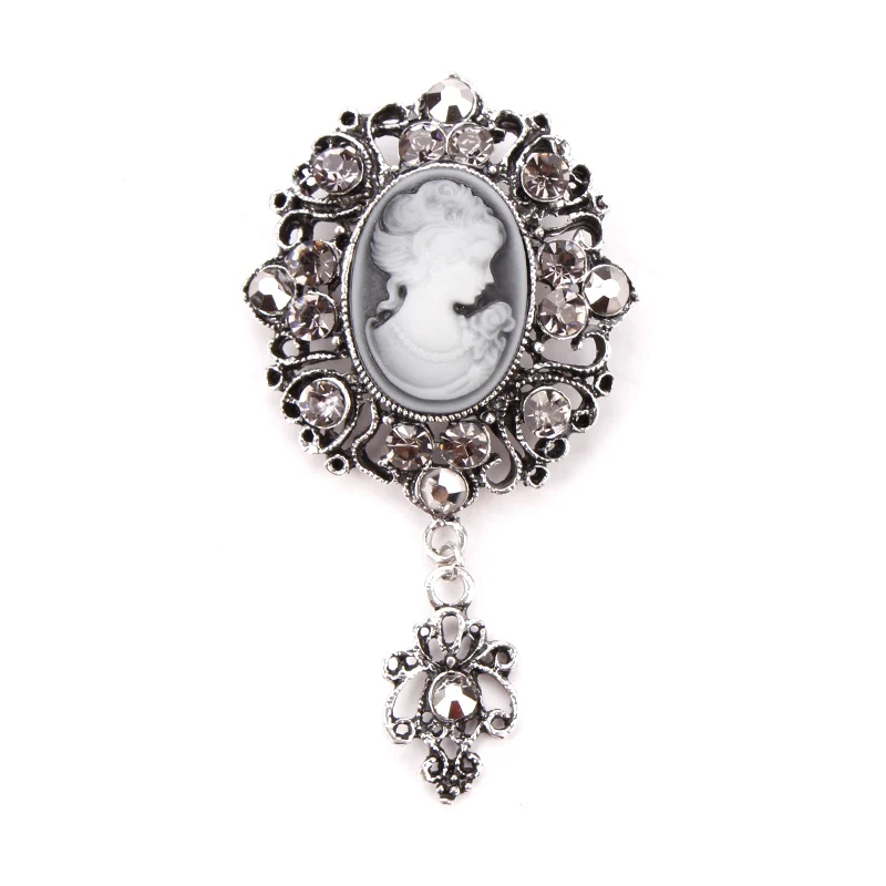 Vintage Gold Silver Drop Elegant Beauty Queen Brooch Safety Cameo Rhinestone Brooch Pin Women Party Clothing Jewelry Accessories
Vintage Gold Silver Drop Elegant Beauty Queen Brooch Safety Cameo Rhinestone Brooch Pin Women Party Clothing Jewelry Accessories