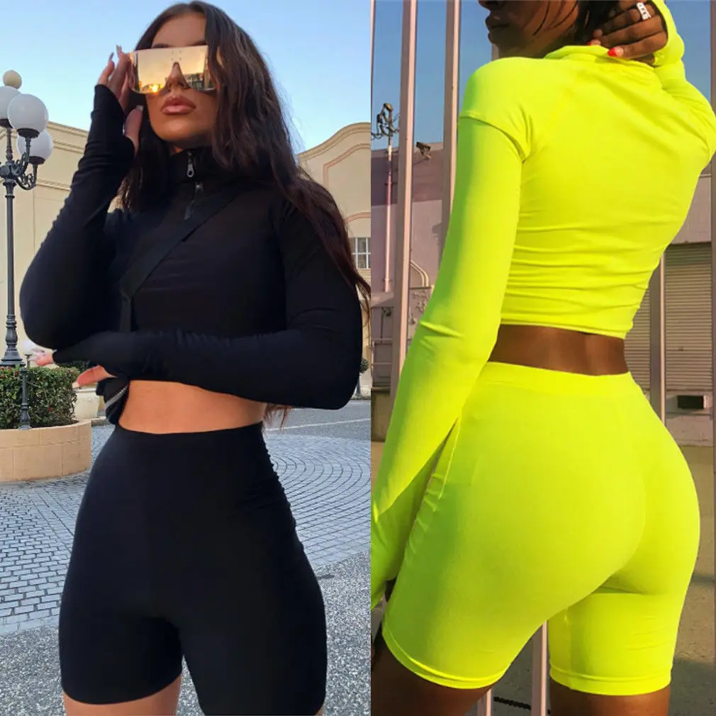 Women Neon Tracksuit Hoodies Sweatshirt Short Pants Set Sport Lounge Wear Casual Sweat Suit Sportswear
Women Neon Tracksuit Hoodies Sweatshirt Short Pants Set Sport Lounge Wear Casual Sweat Suit Sportswear
