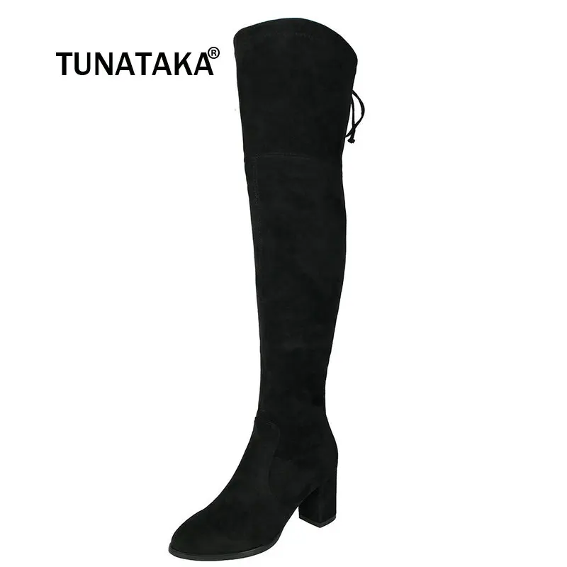 Faux Suede Comfort Thick Heel Thigh High Boots Women Over the Knee Boots Winter Female Fashion Shoes Back Lace-up Black Gray
Faux Suede Comfort Thick Heel Thigh High Boots Women Over the Knee Boots Winter Female Fashion Shoes Back Lace-up Black Gray