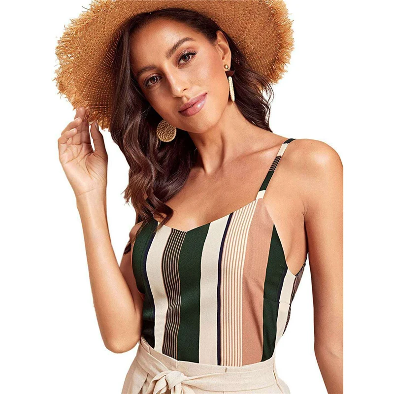 Fashion Women Casual Summer Top Sleeveless Striped Tank V Neck Ladies Vest Female debardeur femme Tee off shoulder Streetwear
Fashion Women Casual Summer Top Sleeveless Striped Tank V Neck Ladies Vest Female debardeur femme Tee off shoulder Streetwear
