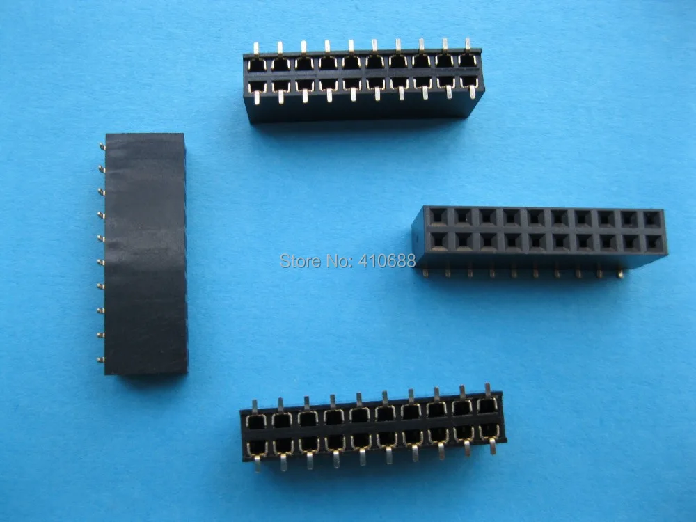 20pcs 2.54mm Pitch 2X10 20Pin Header Strip Double Row SMT//SMD Female PCB Board