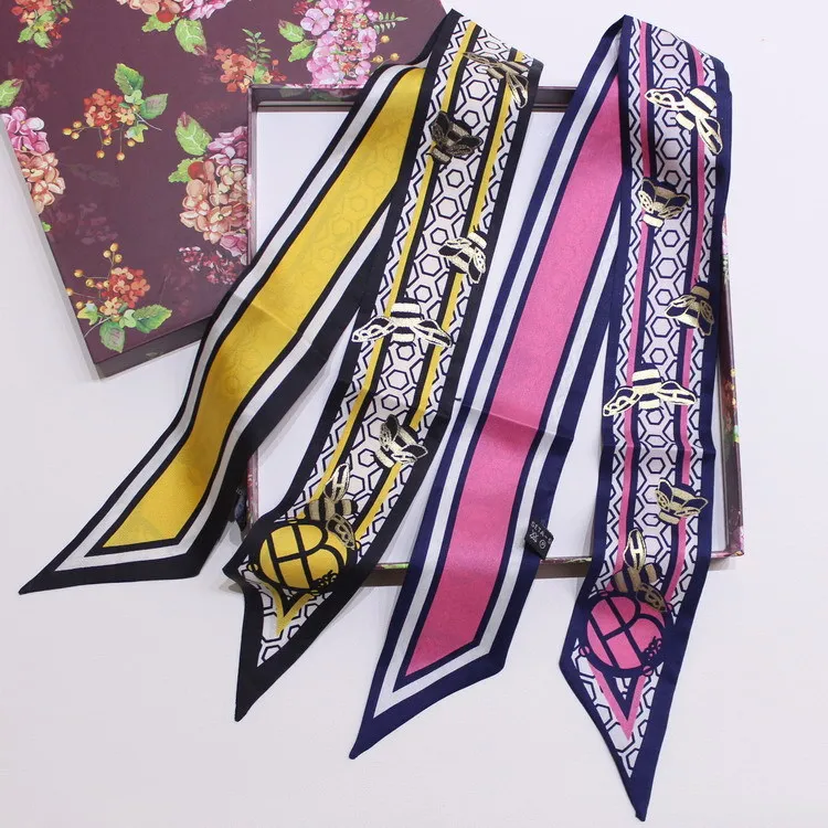 2018 New Bee Print Lady Neckwear Bags Decoration 100% Silk Riband Skinny Scarf Small Ribbon Hair Band Choker ZSBD121
2018 New Bee Print Lady Neckwear Bags Decoration 100% Silk Riband Skinny Scarf Small Ribbon Hair Band Choker ZSBD121
