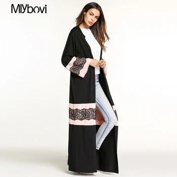 Black Lace Patchwork Pink Dubai Abaya Kimono Cardigan Maxi Muslim Dresses Plus Size Dress Soft Long Women Clothing 2018 Autumn
Black Lace Patchwork Pink Dubai Abaya Kimono Cardigan Maxi Muslim Dresses Plus Size Dress Soft Long Women Clothing 2018 Autumn