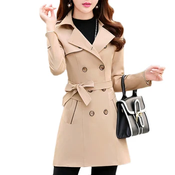 2020 Spring Autumn Women Windbreaker Fashion Long Section Slim Womens Trench Coat Plus Size Double-breasted Casual Overcoat E111
2020 Spring Autumn Women Windbreaker Fashion Long Section Slim Womens Trench Coat Plus Size Double-breasted Casual Overcoat E111