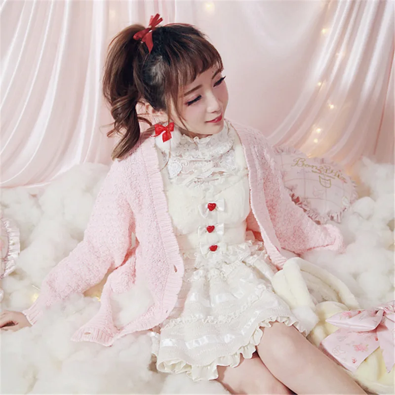 KEQI Bobon21 Princess sweet lolita sweater exclusive custom Early spring knitting cardigan ultra pink hair pocket petals T1325
KEQI Bobon21 Princess sweet lolita sweater exclusive custom Early spring knitting cardigan ultra pink hair pocket petals T1325