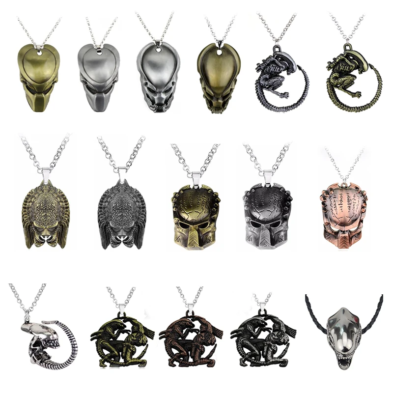 Movie Jewelry Punk Warrior Alien Goth Horror Giger Pendant Aliens Predator AVP Necklace Fans Christmas Cosplay Gift Dropshipping
Movie Jewelry Punk Warrior Alien Goth Horror Giger Pendant Aliens Predator AVP Necklace Fans Christmas Cosplay Gift Dropshipping