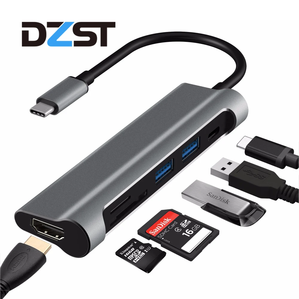 DZLST USB HUB Type C to USB 3.0/HDMI/Card Reader/PD Charging for MacBook Samsung Galaxy S9/S8 Huawei P20 Pro Thunderbolt 3 Hub
DZLST USB HUB Type C to USB 3.0/HDMI/Card Reader/PD Charging for MacBook Samsung Galaxy S9/S8 Huawei P20 Pro Thunderbolt 3 Hub