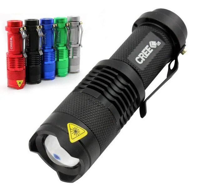 

U-F SK68 CREE Q5 800 Lumens 1 Mode Zooming Adjustable Mini Pocket LED Flashlight Torch Lamp Lantern (1 x AA / 1x 14500 Battery)