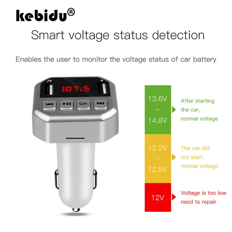 kebidu FM Transmitter Bluetooth Wireless FM Radio Modulator Car Bluetooth Adapter MP3 Player with Dual USB 5V 2.1A Car Charger
kebidu FM Transmitter Bluetooth Wireless FM Radio Modulator Car Bluetooth Adapter MP3 Player with Dual USB 5V 2.1A Car Charger