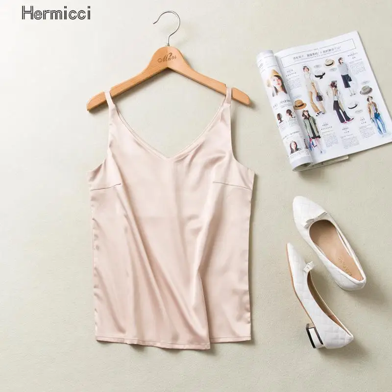 Image Satin V Neck Camisole Tank Casual Summer Backless Women Silk Halter Tops Sexy Sleeveless Sleepwear Camis Bralette