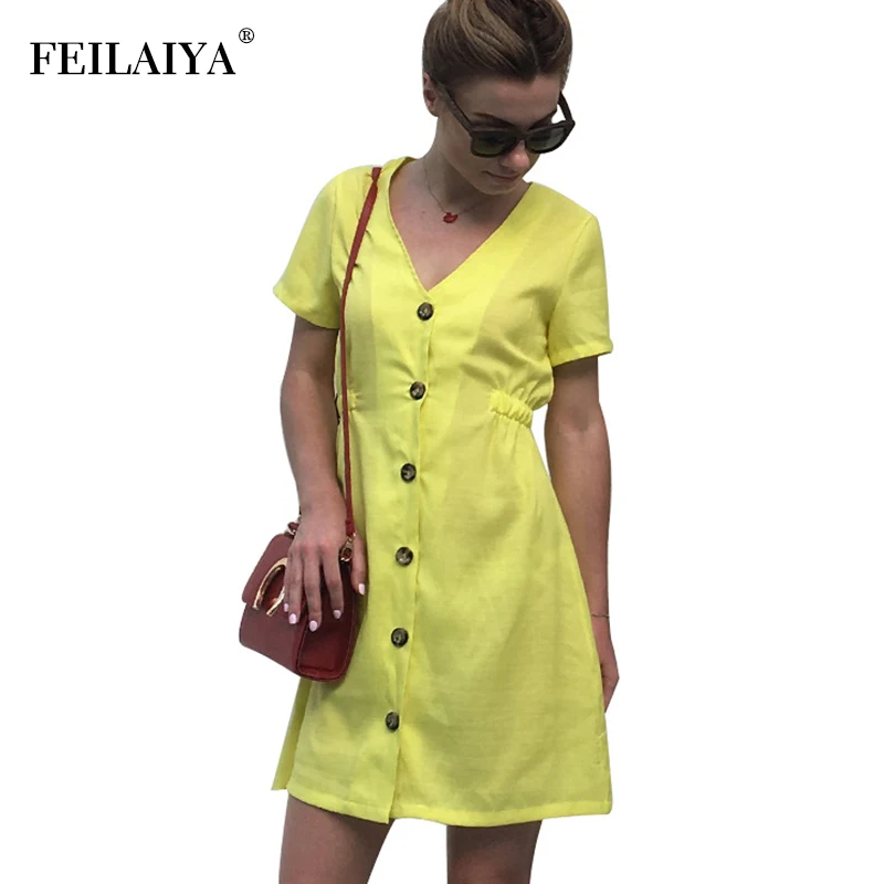 Five Solid Colors Casual Summer Sundress for Women Sexy Elegant V Neck Button Short Mini Beach Dress Girls Vintage Club Dresses
Five Solid Colors Casual Summer Sundress for Women Sexy Elegant V Neck Button Short Mini Beach Dress Girls Vintage Club Dresses