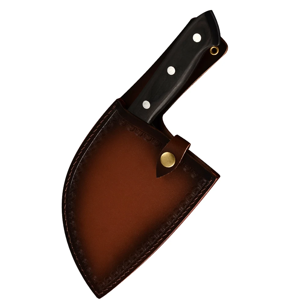 XYj кованый нож из высокоуглеродистой стали 5 мм мясницкий с деревянной ручкой для