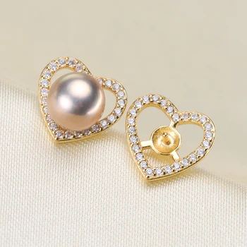 S925 Sterling Silver Delicate Heart Design Stud Earrings Settings Pearl Earrings Components 3Pairs/Lot
S925 Sterling Silver Delicate Heart Design Stud Earrings Settings Pearl Earrings Components 3Pairs/Lot