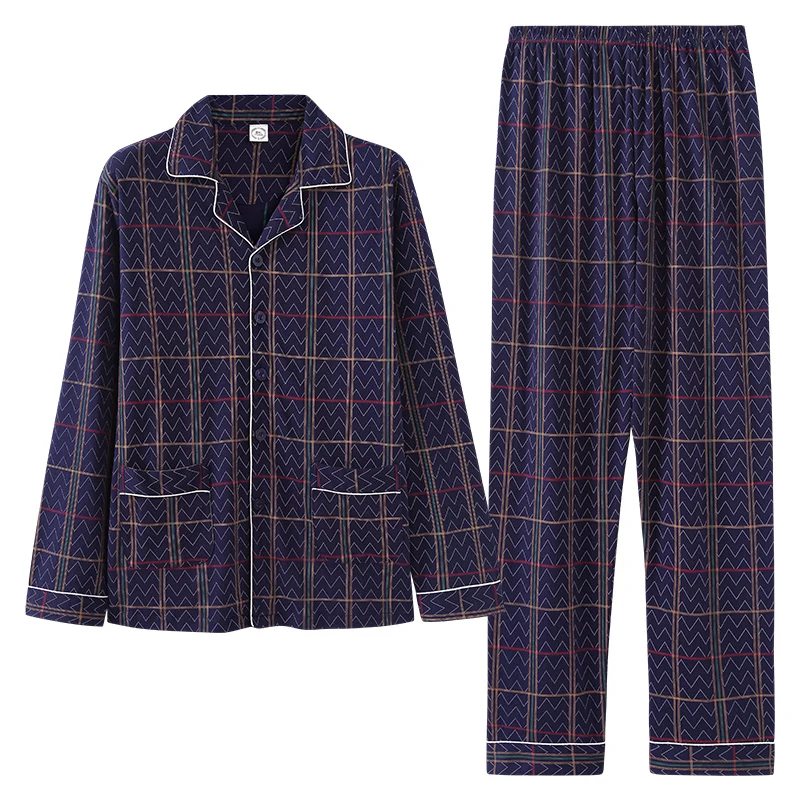 Autumn 100%Cotton Pajamas For Men Homewear Striped Pajama Set Long Sleeve Turn-down Collar Loose Soft Plus Size Male Sleepwear
Autumn 100%Cotton Pajamas For Men Homewear Striped Pajama Set Long Sleeve Turn-down Collar Loose Soft Plus Size Male Sleepwear