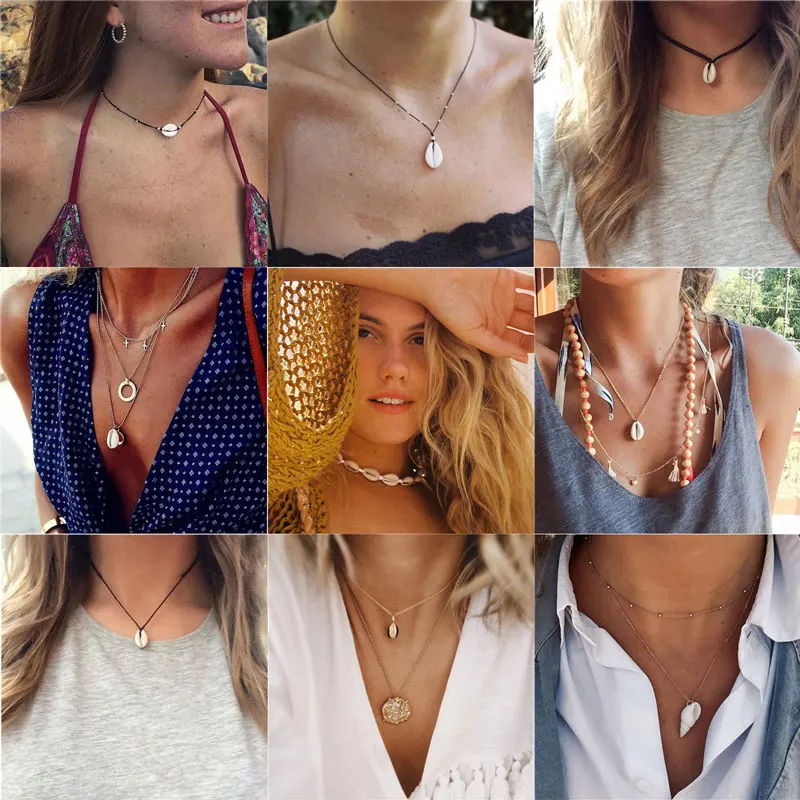 Modyle 26 Styles Boho Shell Pendant Necklace for Women Gold Silver Color Chain Charm Statement Choker Necklace Wedding Jewelry
Modyle 26 Styles Boho Shell Pendant Necklace for Women Gold Silver Color Chain Charm Statement Choker Necklace Wedding Jewelry