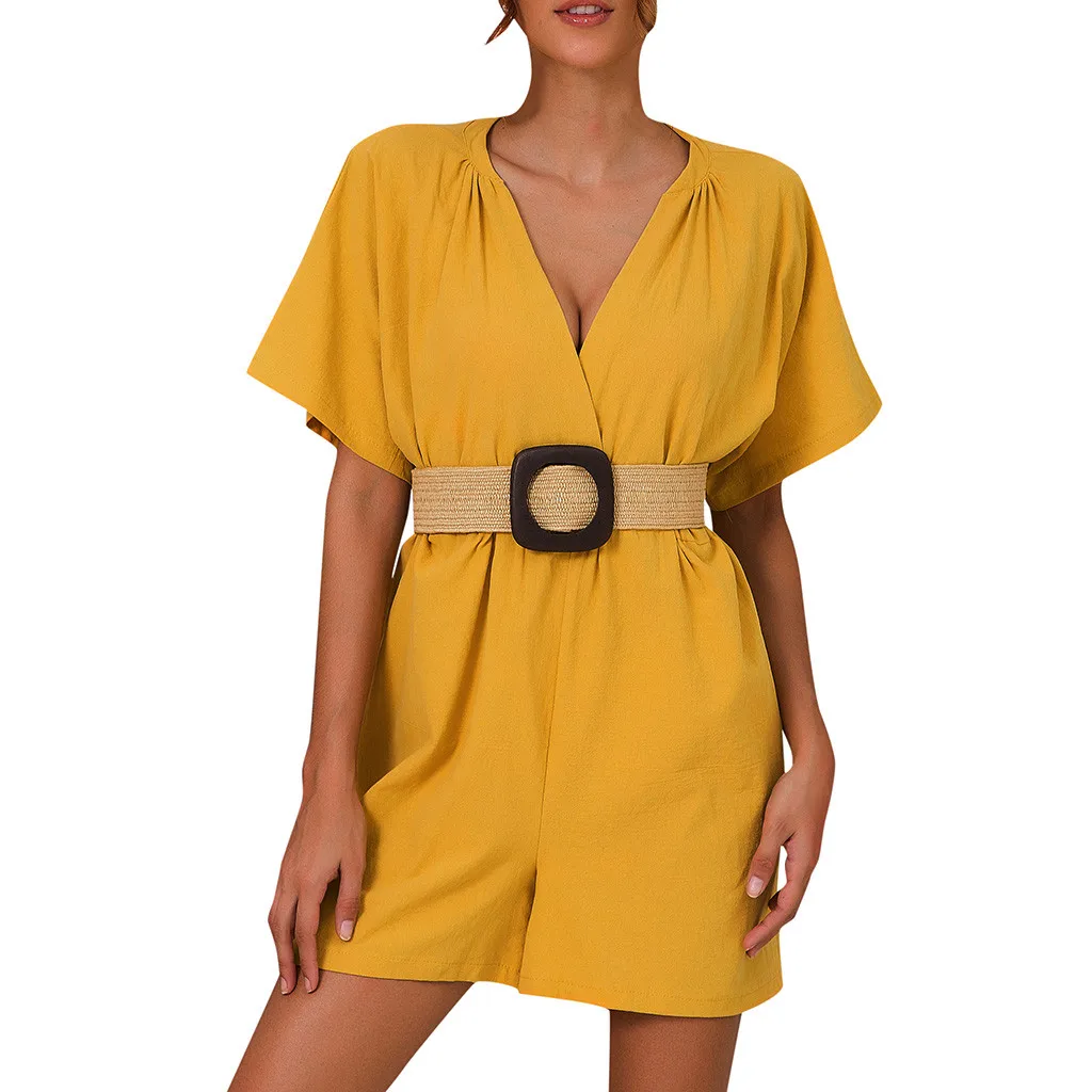 CHAMSGEND Women Jumpsuit Summer Fashion Sexy V-neck Short Sleeve Holiday Mini Jumpsuit Solid Loose Beach Shorts Romper Jn11
CHAMSGEND Women Jumpsuit Summer Fashion Sexy V-neck Short Sleeve Holiday Mini Jumpsuit Solid Loose Beach Shorts Romper Jn11