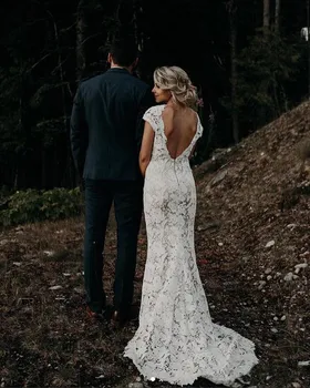 Lace Boho Mermaid Wedding Dresses 2020 Cap Sleeves Bridal Wedding Gowns vestido de noiva Wedding Party Dress Long robe de mariee
Lace Boho Mermaid Wedding Dresses 2020 Cap Sleeves Bridal Wedding Gowns vestido de noiva Wedding Party Dress Long robe de mariee