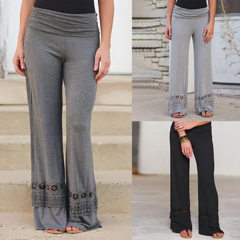 BKLD Casual Women Loose Pants 2018 Fashion Elastic Waist Wide Leg Pants Hollow Out Lace Patchwork Trousers Long Female Sweatpant
BKLD Casual Women Loose Pants 2018 Fashion Elastic Waist Wide Leg Pants Hollow Out Lace Patchwork Trousers Long Female Sweatpant