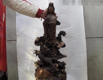 China Buddhism Bronze Copper Guan Yin Bodhisattva Ride on Dragon Statue fast
China Buddhism Bronze Copper Guan Yin Bodhisattva Ride on Dragon Statue fast