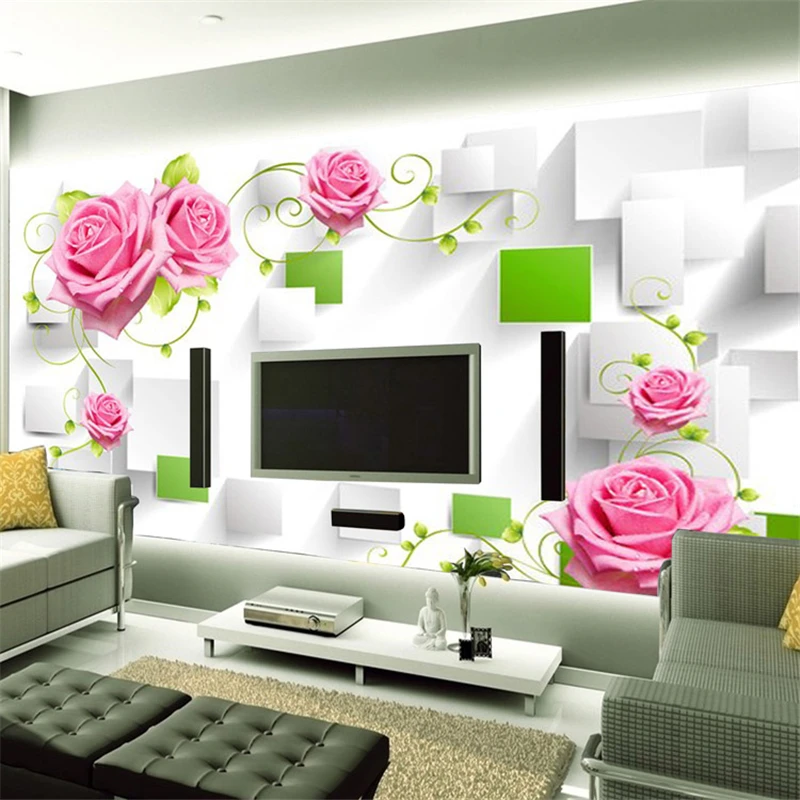 

beibehang 3d wall mural kid's room wall photo wallpaper pink rose papel de parede mural 3D wall paper papel pintado papier peint